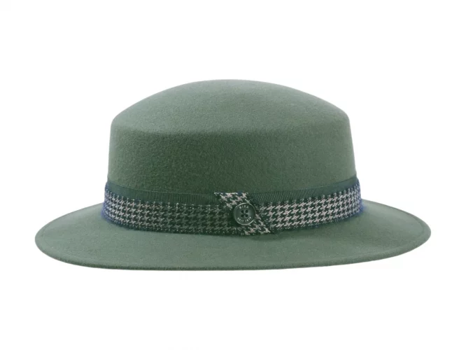 Damenhut Cloche Wollfilz "Mohair Pied de Poule" – Bild 4