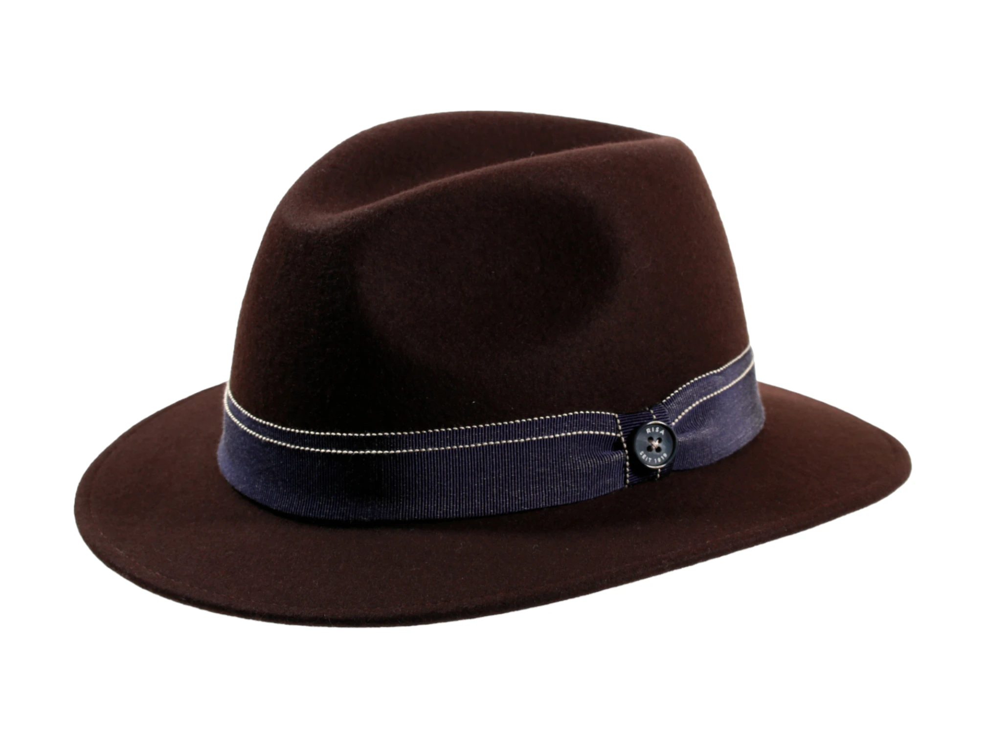 Fedora Traveler Wollfilz mit breiter Krempe, Handarbeit Schweiz