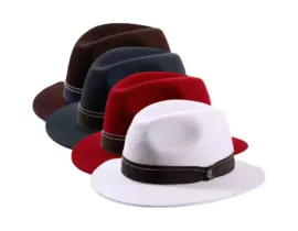 Fedora Traveler Wollfilz mit breiter Krempe, Handarbeit Schweiz