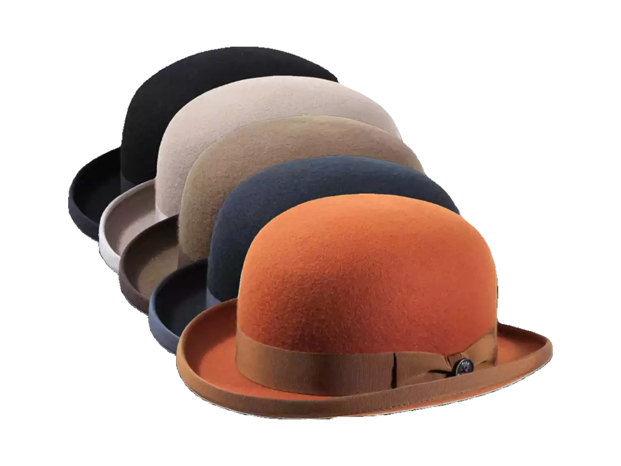 Bowler flacher Filzhut mit Einfassung