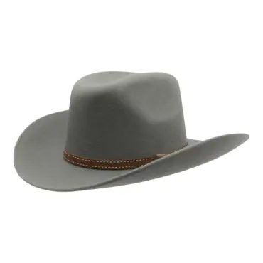 Westernhut Desperado Steingrau mit Lederhutband in Schwarz