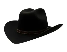 Westernhut Rodeo mit spitz zulaufender Krempe in Schwarz