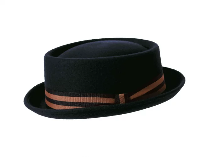 Filzhut Porkpie mit gestreiften Hutband – Bild 7