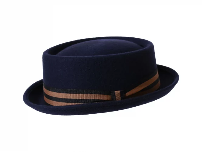 Filzhut Porkpie mit gestreiften Hutband – Bild 3