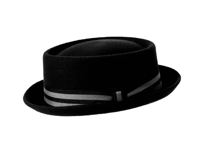 Filzhut Porkpie mit gestreiften Hutband – Bild 8