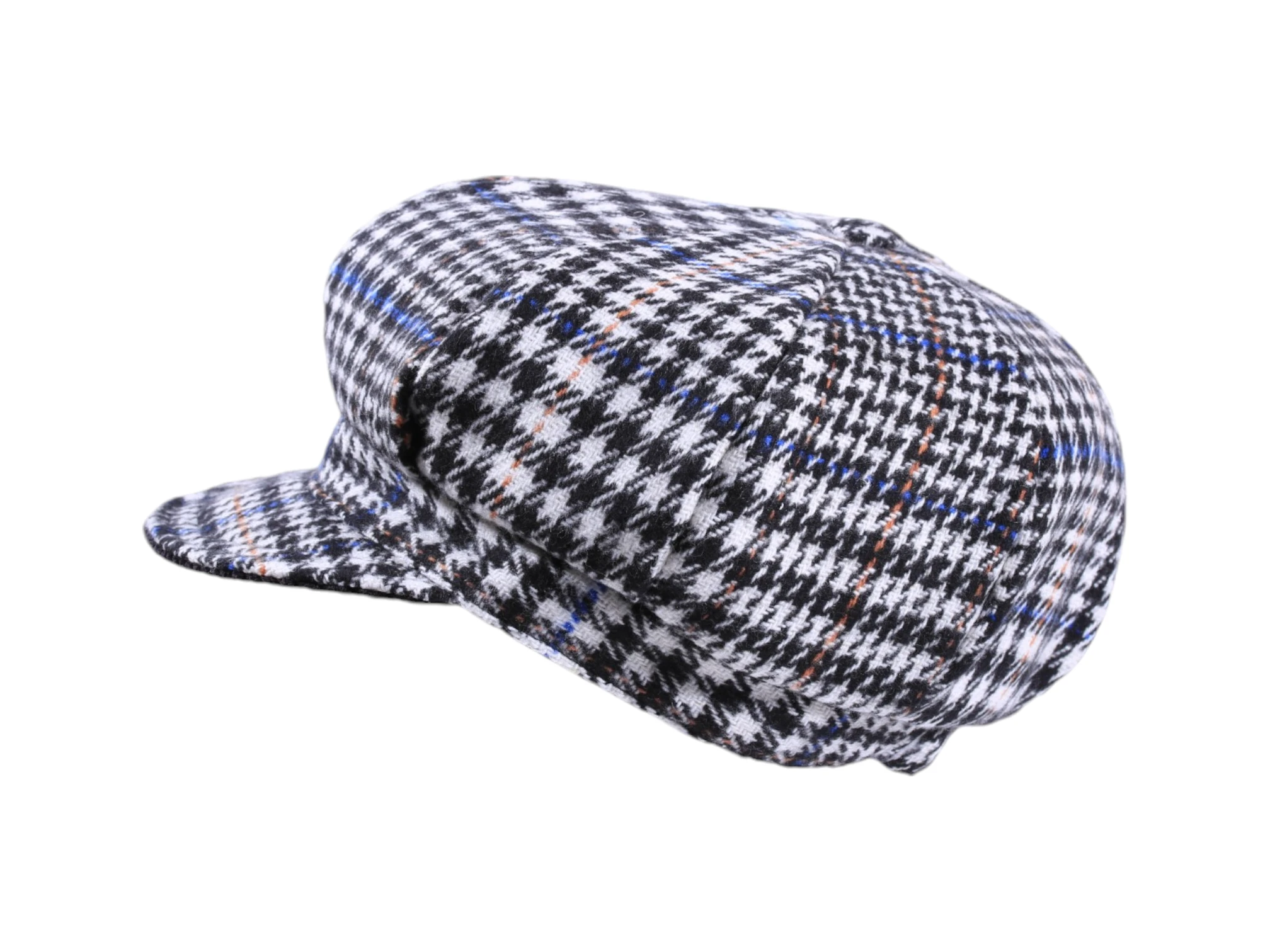 Ballonmütze - Herringbone Check Pattern