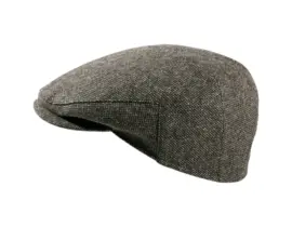 Schiebermütze Schmal in Mittelbraun mit feinem Punktmuster