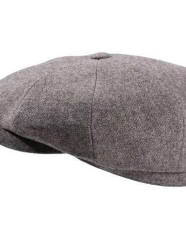 Paperboy-Mütze Shelby grau – Handarbeit aus Europa
