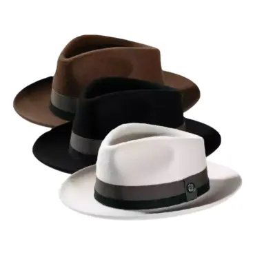 Fedora aus braunem Kaschmir mit breiter Krempe