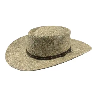 Westernhut aus Seegras mit Lederband – Sommerhut „American Pioneer“