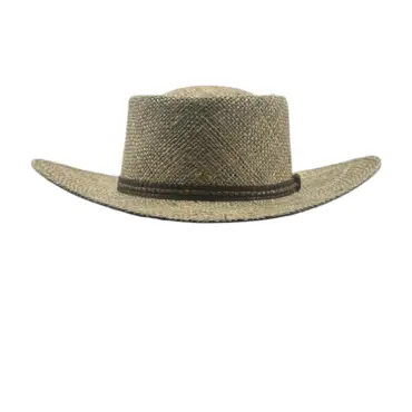 Westernhut aus Seegras mit Lederband – Sommerhut „American Pioneer“