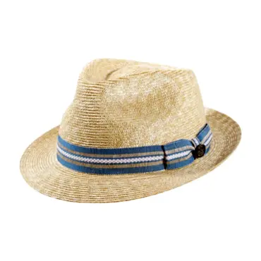 Sommerhut Trilby aus Stroh mit gestreiften Hutband