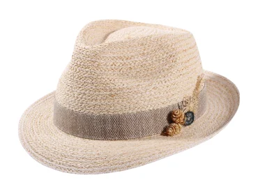 Sommerhut Trilby Raffia mit Strohschmuck