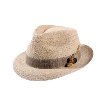 Sommerhut Trilby Raffia mit Strohschmuck