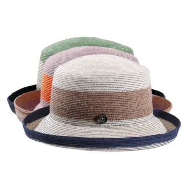 Damen Aufschlaghut Hanf "blockcolors"