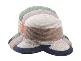 Damenhut Hanf "blockcolors"