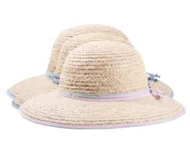 Damen Sommerhut Cloche Raffiastroh mit schmalem Hutband und Krempeneinfassung.