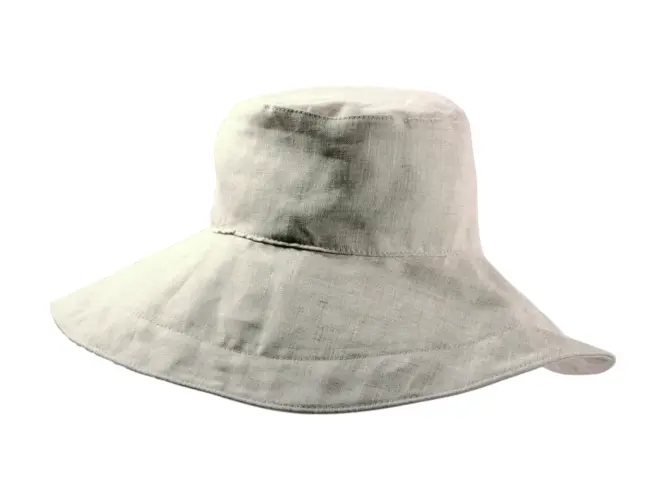 Damenaufschlaghut aus Leinen in Weiß, Hellbeige und Marineblau