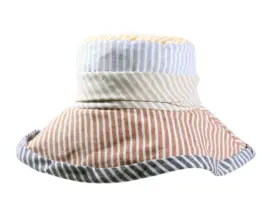 Sommer Damenhut breite Krempe gestreift Multicolor