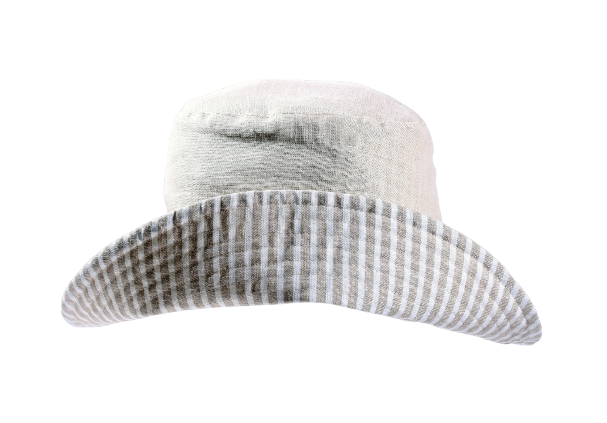 Reversibler Sommerhut aus Leinen in Beige, Rot oder Jeansblau