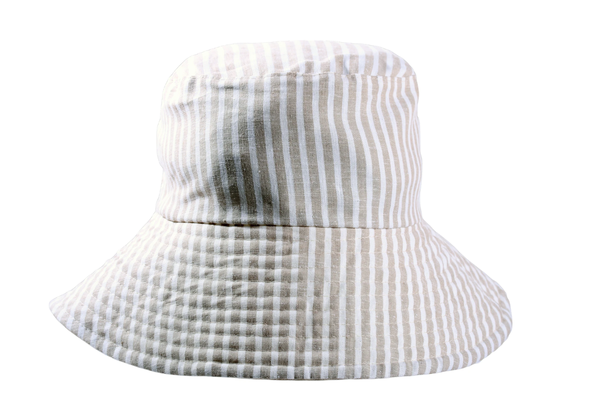 Reversibler Sommerhut aus Leinen in Beige, Rot oder Jeansblau