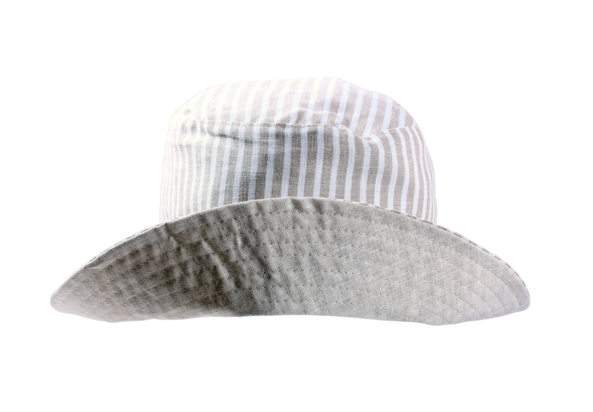 Reversibler Sommerhut aus Leinen in Beige, Rot oder Jeansblau