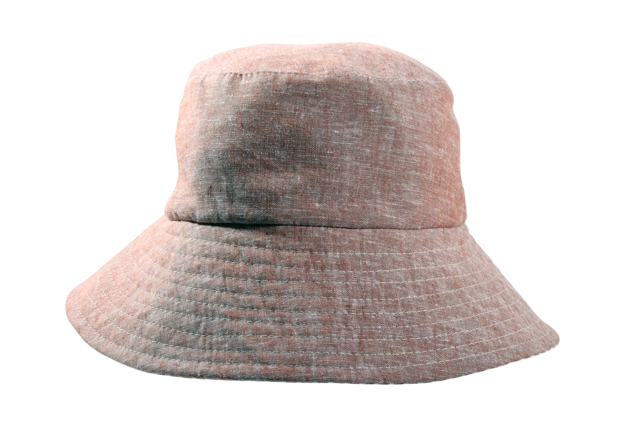 Reversibler Sommerhut aus Leinen in Beige, Rot oder Jeansblau