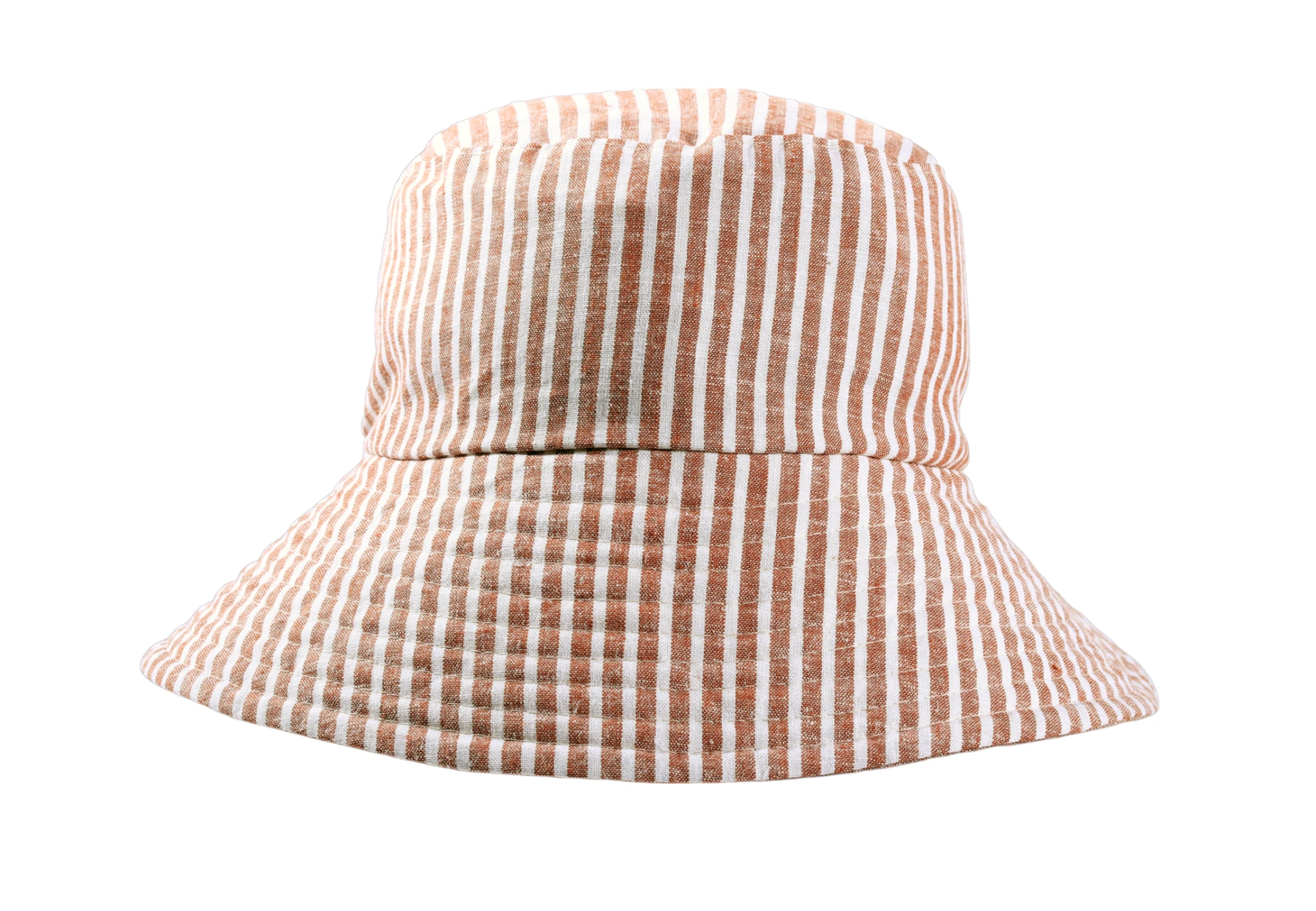 Reversibler Sommerhut aus Leinen in Beige, Rot oder Jeansblau