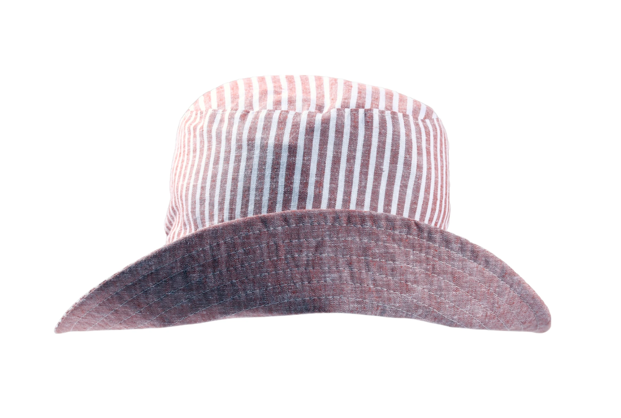 Reversibler Sommerhut aus Leinen in Beige, Rot oder Jeansblau