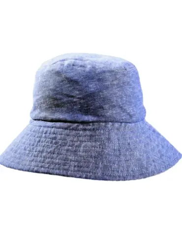 Reversibler Sommerhut aus Leinen in Beige, Rot oder Jeansblau