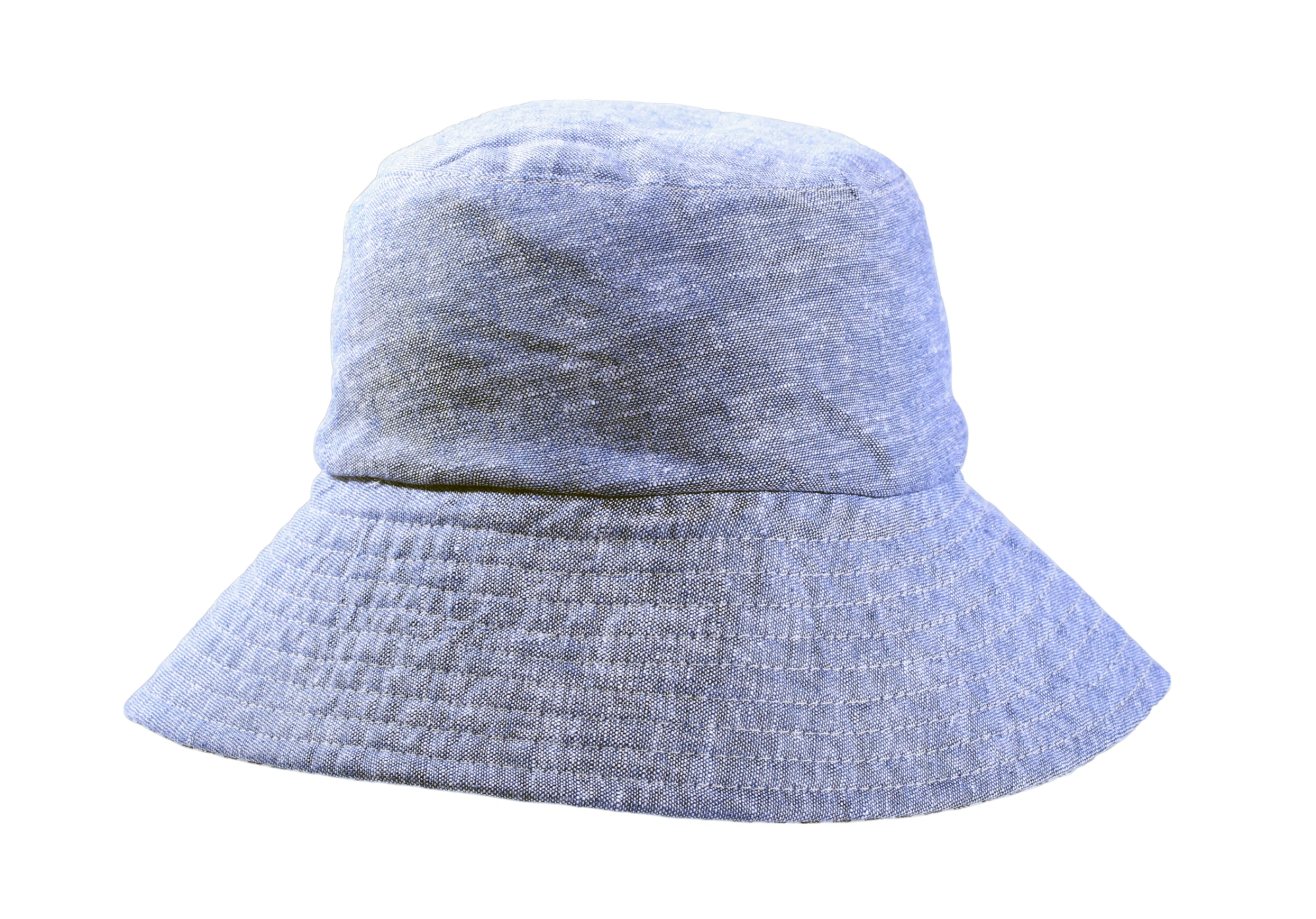 Reversibler Sommerhut aus Leinen in Beige, Rot oder Jeansblau