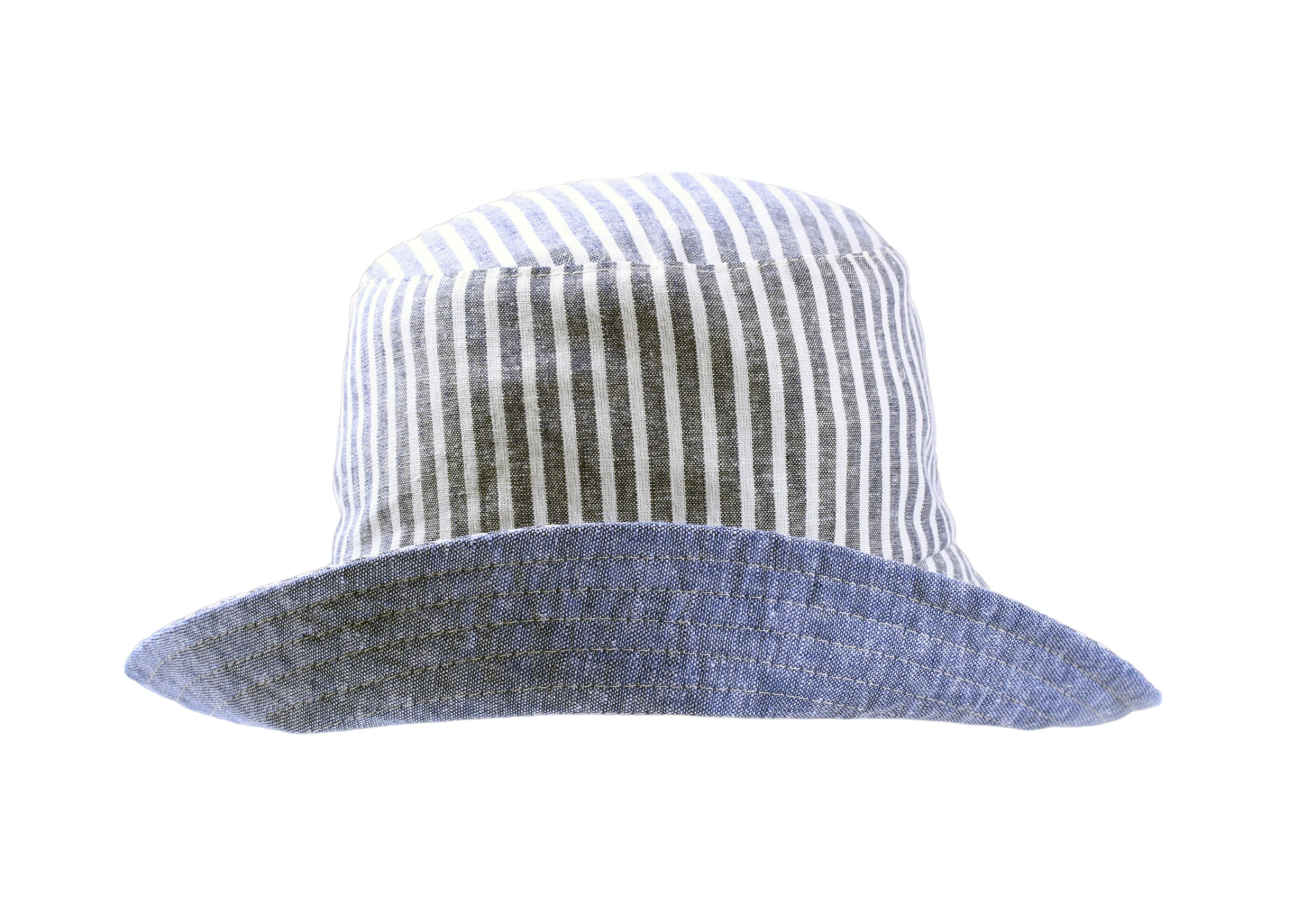 Reversibler Sommerhut aus Leinen in Beige, Rot oder Jeansblau