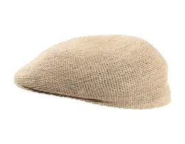 Schiebermütze Coppola Raffia gehäkelt in Natur – Handgefertigt in Italien.