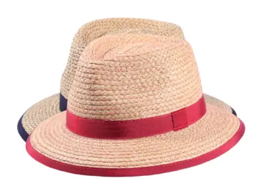 Sommerhut Fedora Raffia mit Rebsband in Fuchsia oder Navy