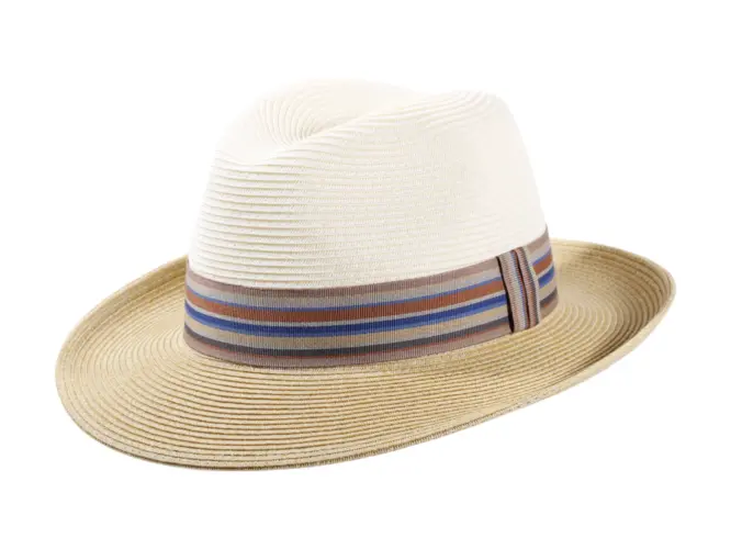 Sommerhut Fedora Bogart aus Papierstroh in écru
