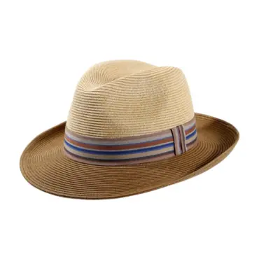 Sommerhut Fedora Bogart aus Papierstroh in camel