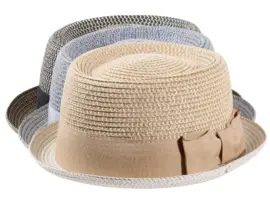 Pork Pie Sommerhut aus Viskose mit Masche