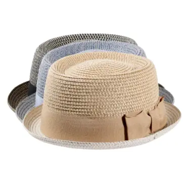 Pork Pie Sommerhut aus Viskose mit Masche