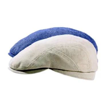 Schiebermütze Woody aus Leinen in Beige oder Jeans