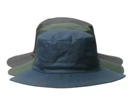 Regen-Ölhut mit breiter Krempe in Marineblau, Grün oder Schwarz