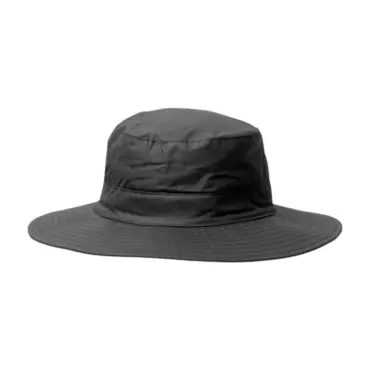 Regen-Ölhut mit breiter Krempe in Schwarz