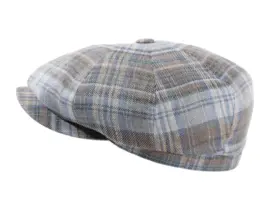 Paperboy Leinenmütze schmal mit Karomuster