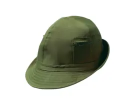 Wanderhut aus Baumwolle in Tannengrün mit Reißverschlusstasche