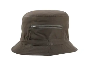 Wanderhut aus Baumwolle in Olive mit kleiner Tasche
