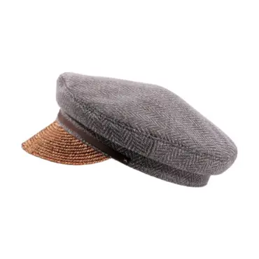 Camaret Mütze aus Virgin Wool mit Strohschild