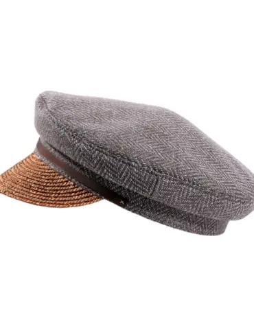 Camaret Mütze aus Virgin Wool mit Strohschild