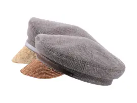 Camaret Mütze aus Virgin Wool mit Strohschild