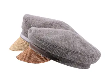 Camaret Mütze aus Virgin Wool mit Strohschild