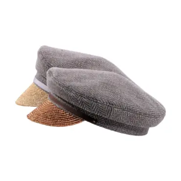 Camaret Mütze aus Virgin Wool mit Strohschild