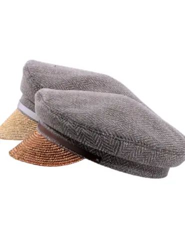 Camaret Mütze aus Virgin Wool mit Strohschild